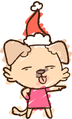 Bir insan tarafından çizilen Noel Köpeği Tebeşiri