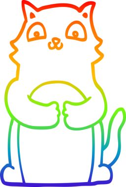 gökkuşağı gradyanı çizimi bir insan tarafından çizilmiş çizgi film kedisi