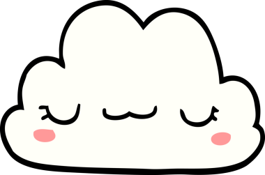 Bir insan tarafından çizilmiş sevimli karikatür bulutu