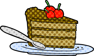 Bir insan tarafından çizilmiş pahalı bir dilim çikolatalı pasta.