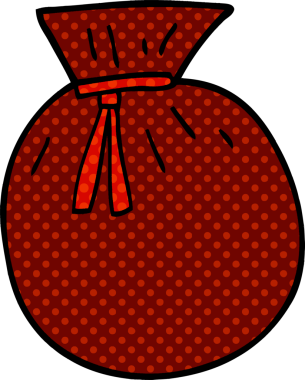 Karalama Noel Baba Çuvalı Bir insan tarafından çizildi