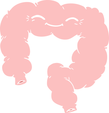 Bir insan tarafından çizilmiş düz renk çizgi film mutlu kolon