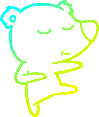 Bir insan tarafından çizilmiş mutlu bir ayı çizgi filminin çizimi.