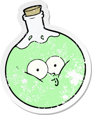 Bir insan tarafından çizilmiş karikatür iksiri.