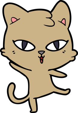 Bir insan tarafından çizilmiş çizgi film kedisi.