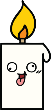 Bir insanın çizdiği yanan mum karikatürü.