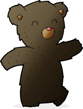 bir insan tarafından çizilmiş kara ayı çizgi filmi