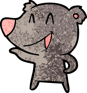 Bir insan tarafından çizilmiş gülen ayı çizgi filmi.