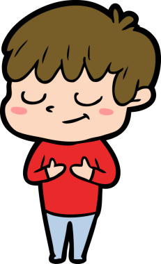 Bir insan tarafından çizilmiş mutlu çocuk çizgi filmi.