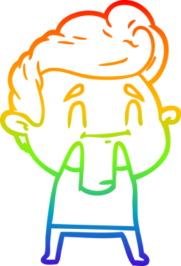 gökkuşağı gradyanı çizimi bir insan tarafından çizilmiş mutlu bir çizgi film adamı