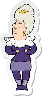 Bir insan tarafından çizilmiş bir karikatür aristokrat kadının çıkartması.