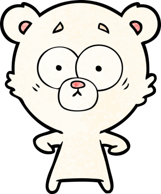 Bir insan tarafından çizilmiş sürpriz kutup ayısı karikatürü