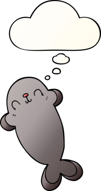 Düşünce baloncuğu olan karikatür mührü bir insan tarafından çizilmiş.