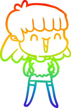 gökkuşağı gradyan çizimi bir insan tarafından çizilmiş bir karikatür kadın