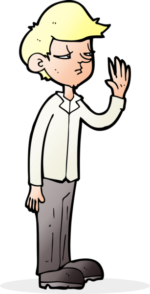 Bir insan tarafından çizilmiş kibirli çocuk.