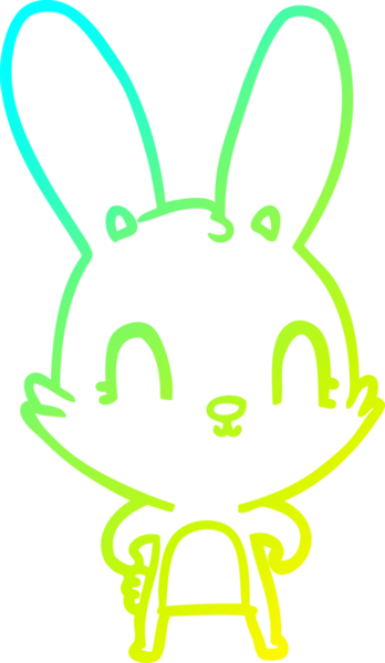 Bir insan tarafından çizilmiş şirin bir çizgi film tavşanı çizimi.
