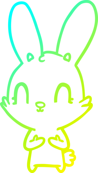 Bir insan tarafından çizilmiş şirin bir çizgi film tavşanı çizimi.