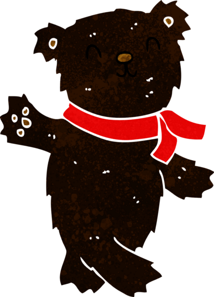 Bir insan tarafından çizilmiş oyuncak ayıyı sallayan çizgi film.