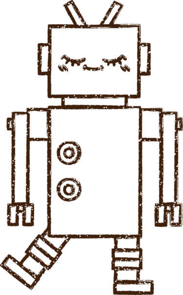 Robot Kömür Bir insan tarafından çizilmiş