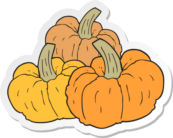 Bir insan tarafından çizilmiş bir balkabağı çıkartması.