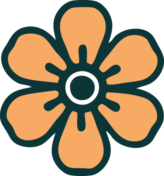 Bir insan tarafından çizilmiş bir çiçeğin ikonik dövme şekli