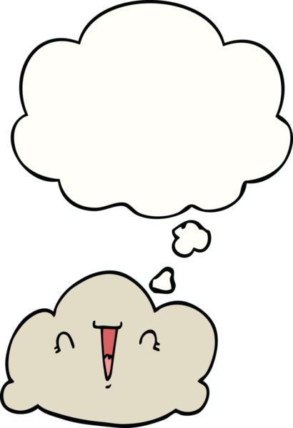 Bir insan tarafından çizilmiş düşünce baloncuklu çizgi film bulutu