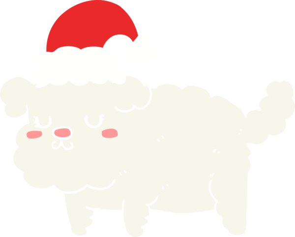 Bir insan tarafından çizilmiş şirin bir Noel köpeği.