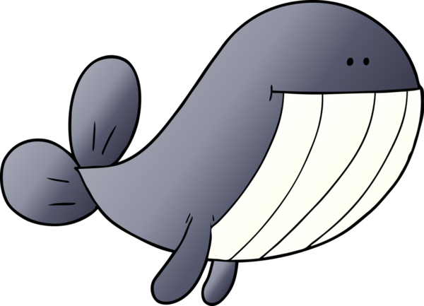 Bir insan tarafından çizilmiş çizgi film balinası