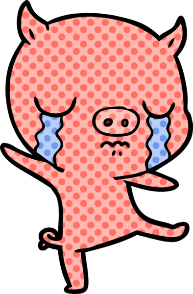 Bir insan tarafından çizilmiş domuz ağlaması.