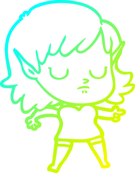 Bir insan tarafından çizilmiş soğuk gradyan çizgi çizimi.