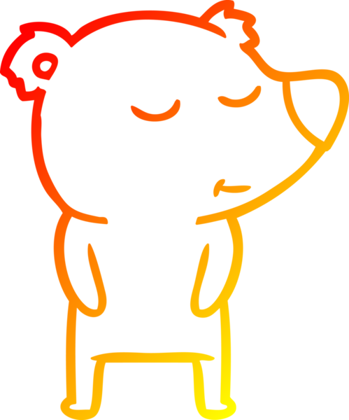 Bir insan tarafından çizilmiş mutlu bir kutup ayısının sıcak çizgi çizimi