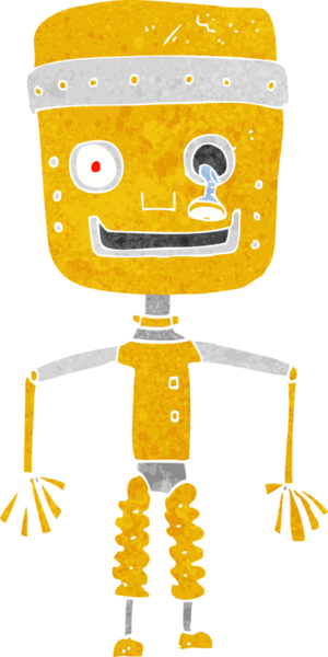 bir insan tarafından çizilmiş eski bir robot.