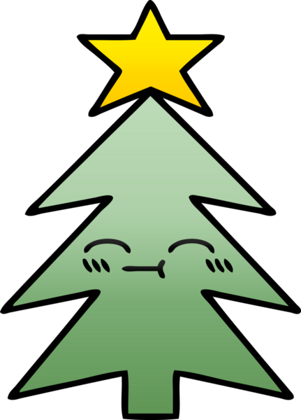 Bir insan tarafından çizilmiş bir noel ağacının gölgeli karikatürü.