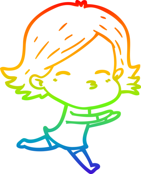 gökkuşağı gradyan çizimi bir insan tarafından çizilmiş bir karikatür kadın