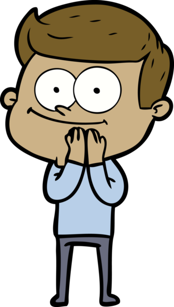 Bir insan tarafından çizilmiş mutlu bir adam.