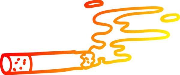 Bir insan tarafından çizilmiş çizgi bir sigaranın sıcak çizgi çizimi