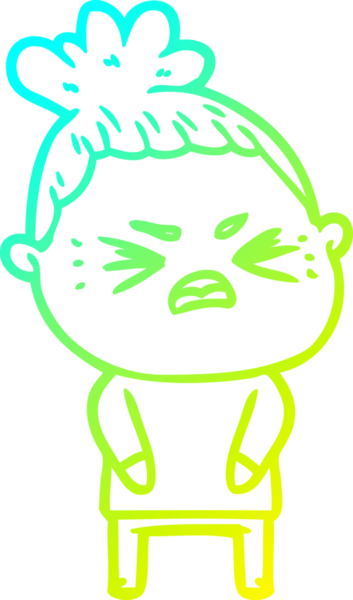 Bir insan tarafından çizilmiş kızgın bir karikatür çizimi.