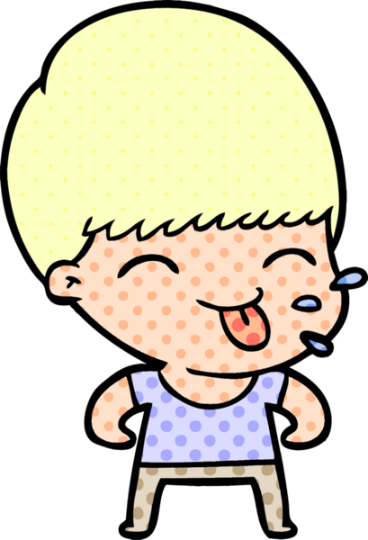 Bir insan tarafından çizilmiş komik çizgi film çocuğu.