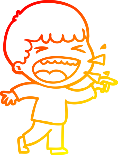Bir insan tarafından çizilmiş gülen adamın sıcak çizgi çizimi.