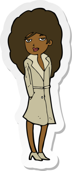 Bir insan tarafından çizilmiş bir kadın casusun çıkartması.