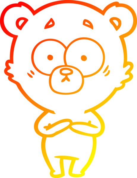 Bir insan tarafından çizilmiş bir ayı çizgi filminin sıcak gradyan çizimi