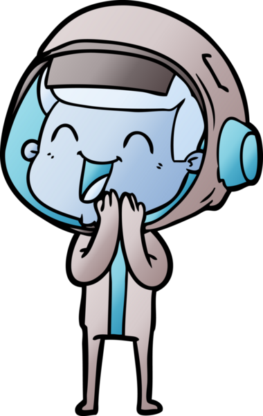 Bir insan tarafından çizilmiş mutlu astronot çizgi filmi.