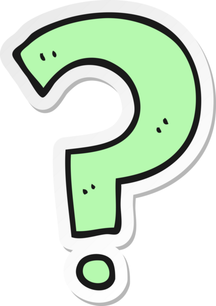 Bir insan tarafından çizilmiş bir soru işaretinin çıkartması.