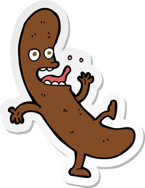 Bir insan tarafından çizilmiş bir sosisin çıkartması.