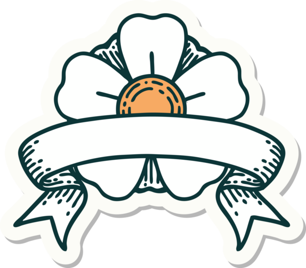 Bir insan tarafından çizilmiş çiçek pankartıyla dövme stili