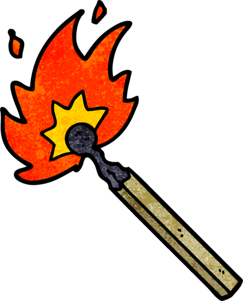 Bir insan tarafından çizilmiş karikatür yakma kibriti