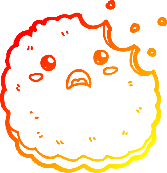 Bir insan tarafından çizilmiş bir bisküvinin sıcak çizgi çizimi