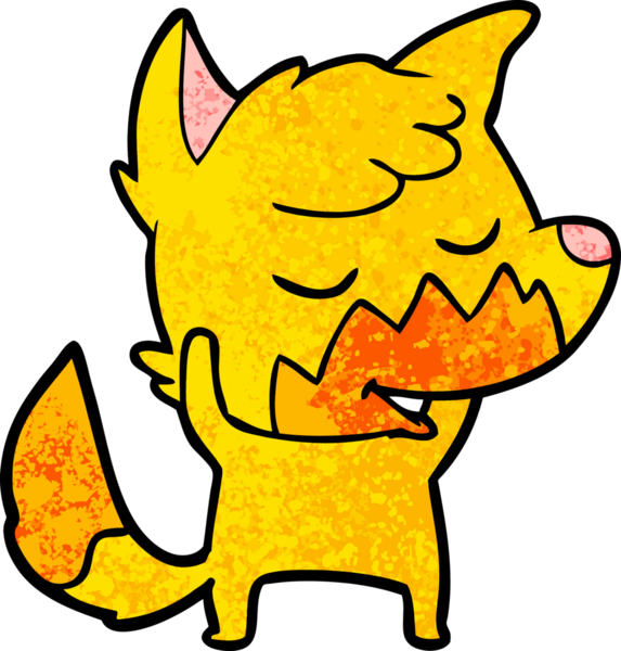 Bir insan tarafından çizilmiş tilki çizgi film karakteri