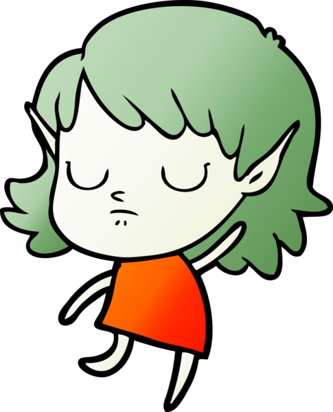 Bir insan tarafından çizilmiş bir elf kızı.