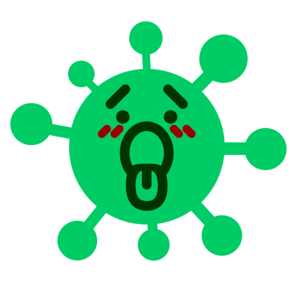 Bir insan tarafından çizilen bitkin soluk soluğa virüs